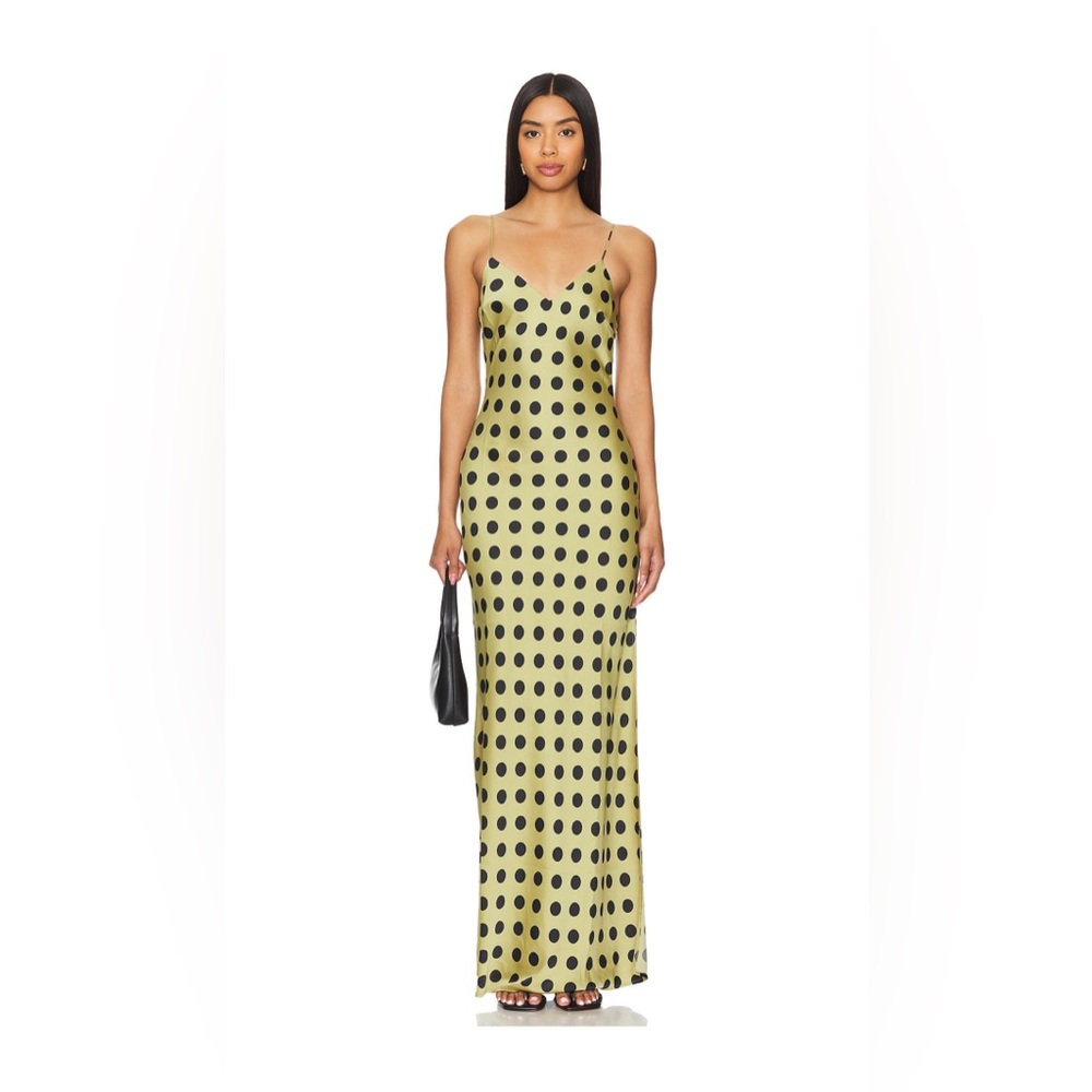 NWT REVOLVE - MORE TO COME- Sawyer Maxi Dress in Green polka dot